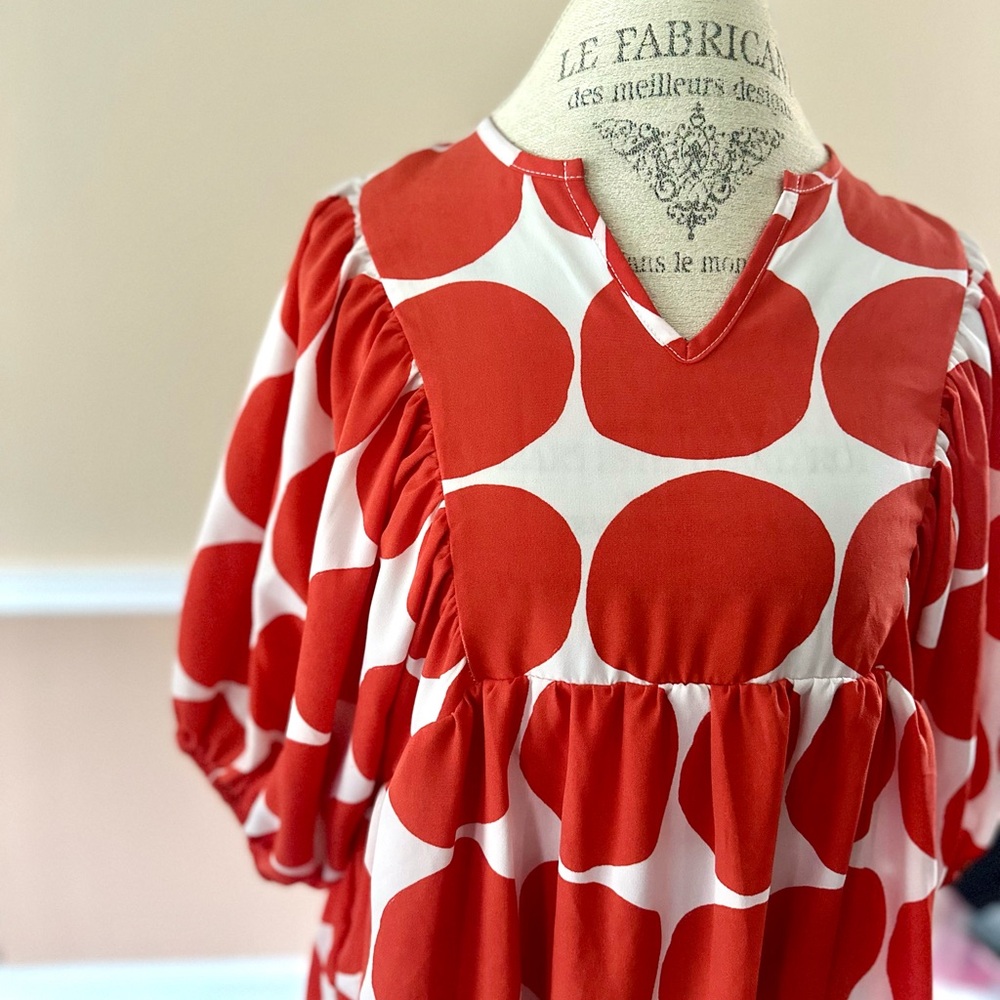 On My Mind Red Polka Dot Dress - M - Picture 3 of 7